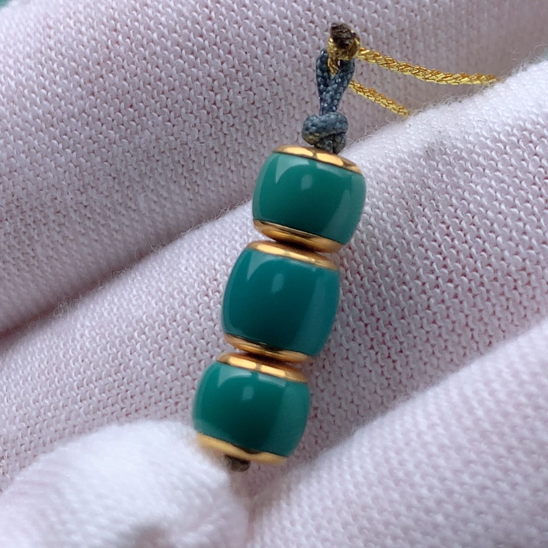 绿松石珠宝奇石18K金镶嵌