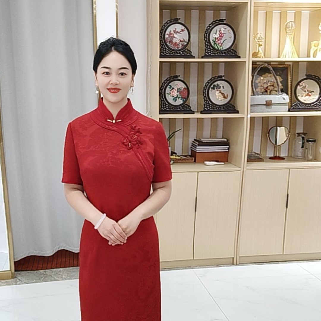 朱紫褕17897立领中式旗袍喜婆婆喜妈妈婚宴礼服
