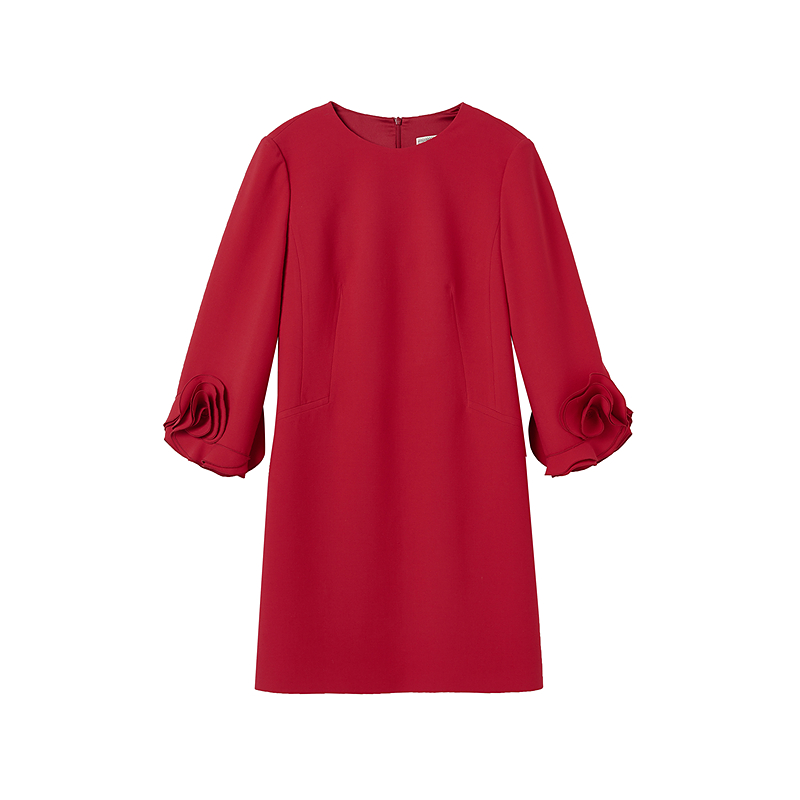 法式复古赫本风气质短款长袖a字裙2025春季新款高级感连衣裙