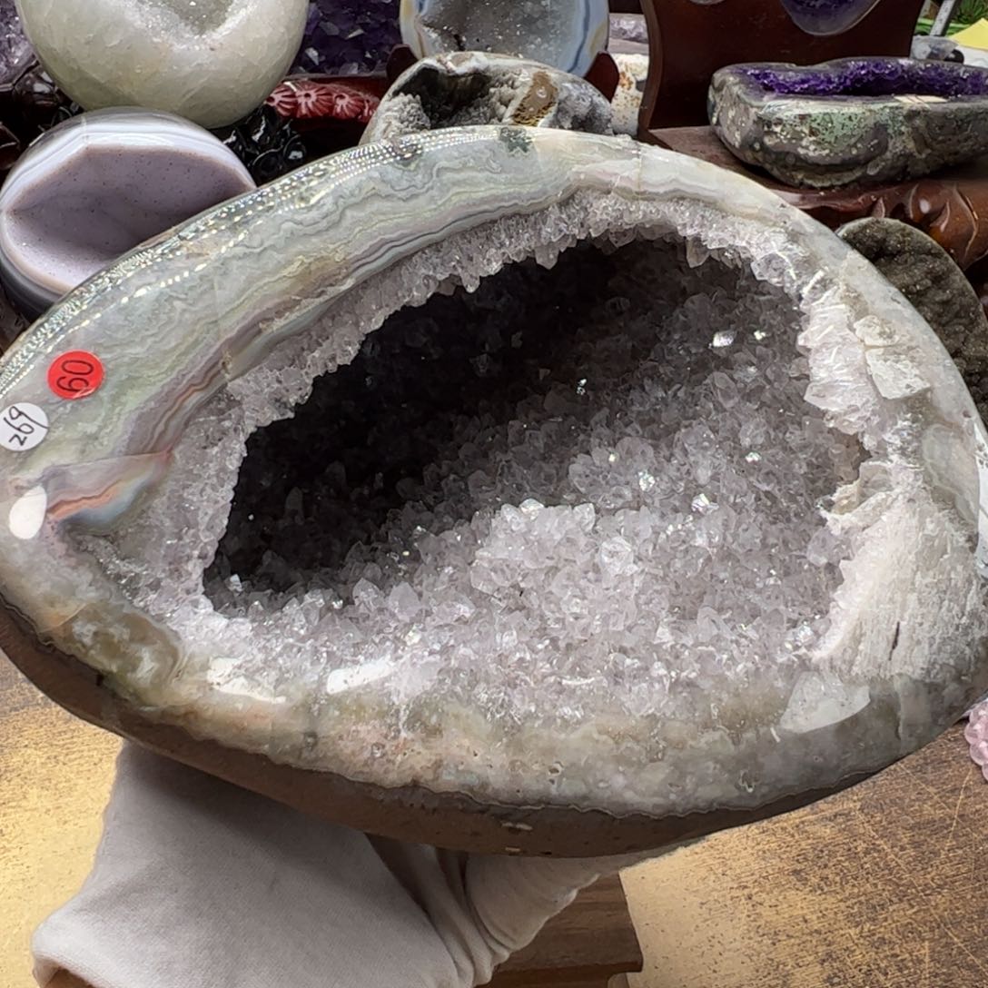 紫晶珠宝半成品未镶嵌窝深60