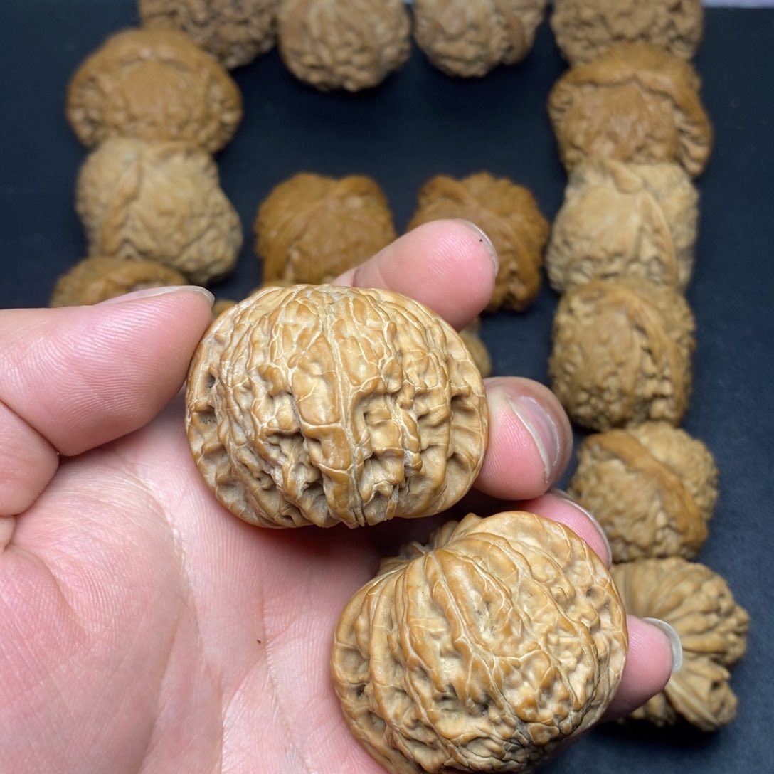 文玩核桃把件L*`42红皮磨