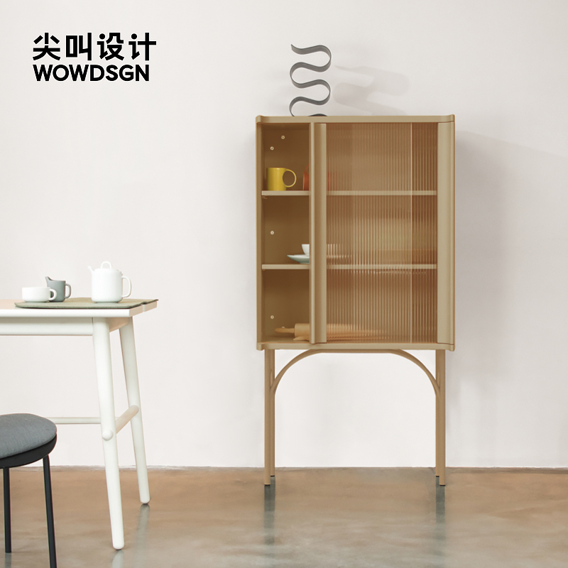 尖叫设计 印象玻璃陈列柜客厅简约餐边柜收纳储物柜子手办展示柜