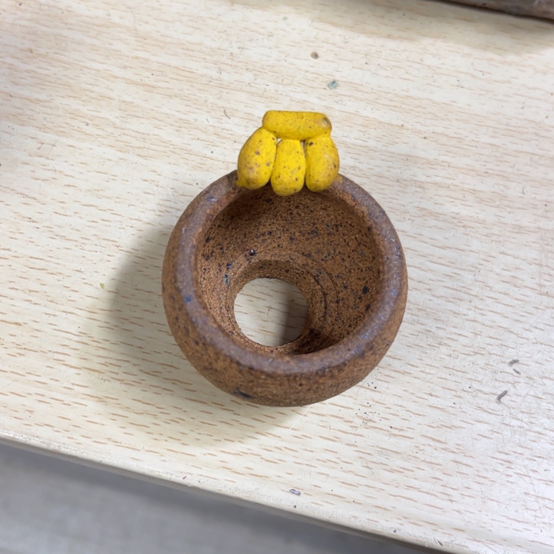 泥塑古镇炻陶花盆