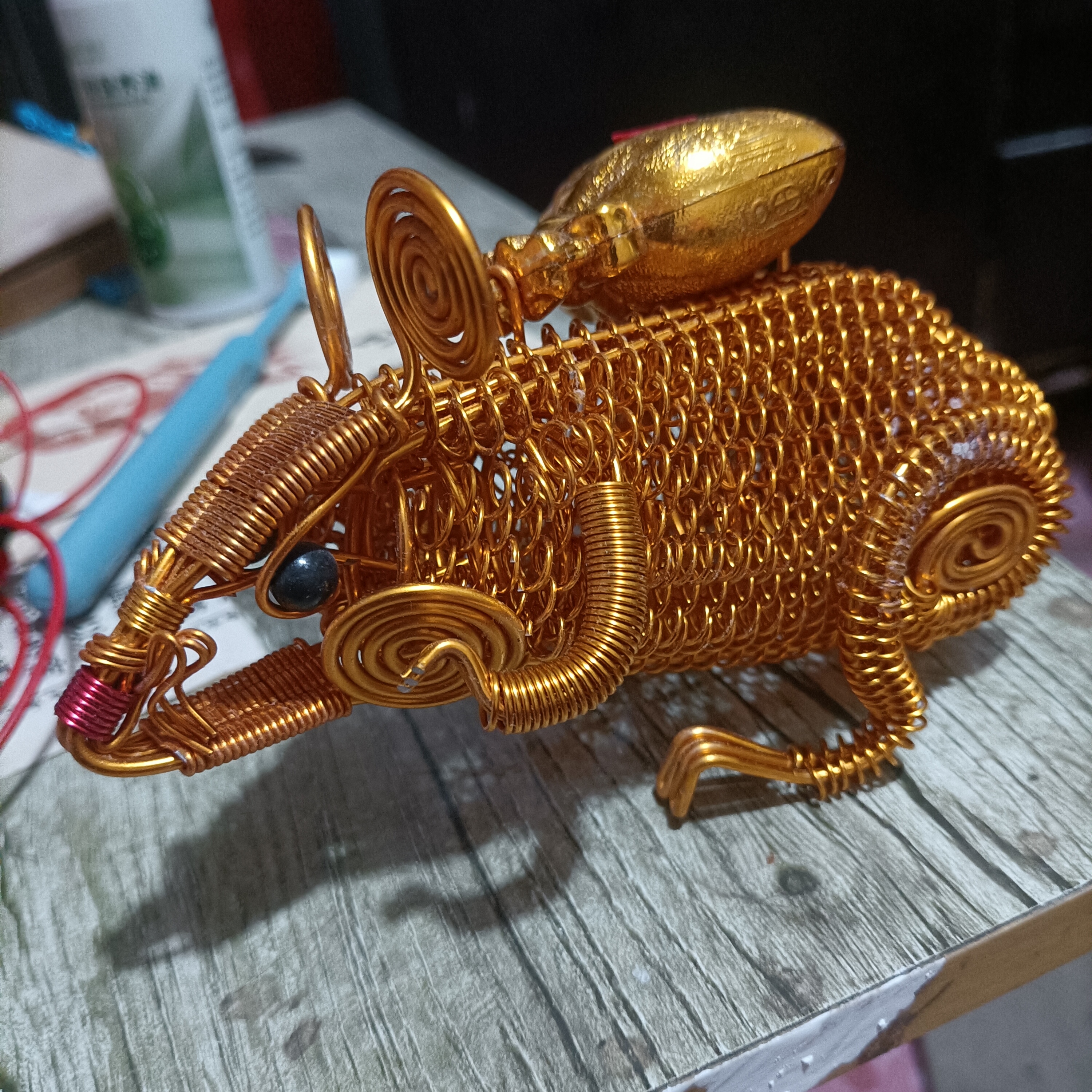 纯手工金属线编织创意家居工艺品摆件