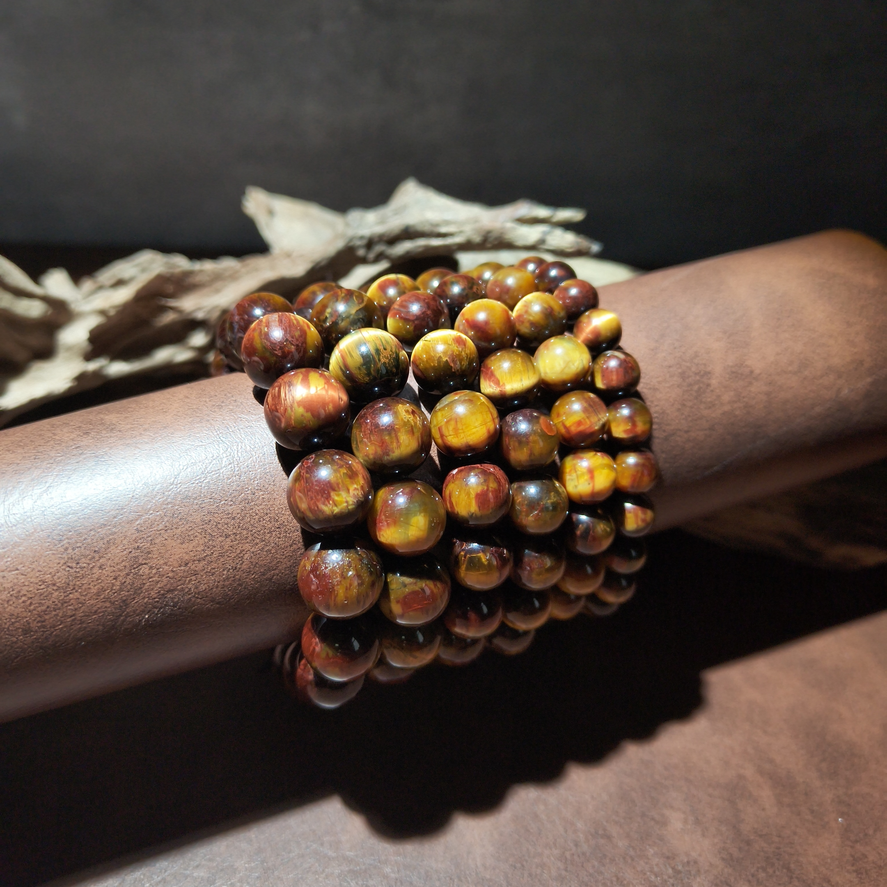 【黑胖珠宝】H0255 彼得石单圈手串多样性发其一