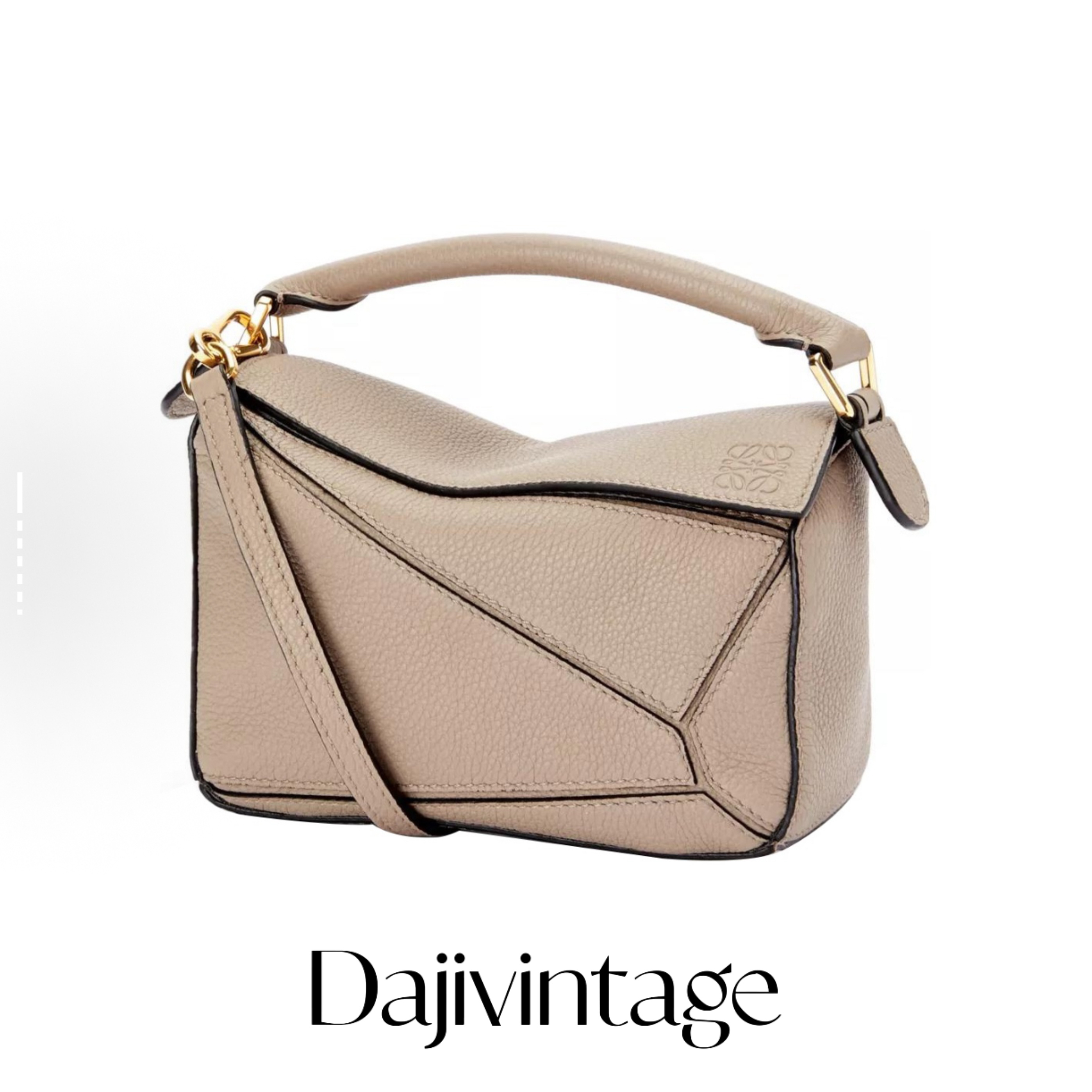 99新 LOEWE/罗意威 大吉中古/loewe罗意威mini沙色puzzle斜挎包