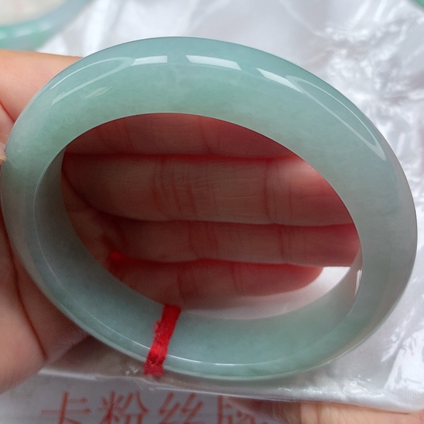 【闪购商品】翡翠手镯未镶嵌冰胶葡萄绿手镯5758圈11号