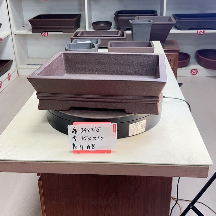 紫砂花盆双中线小