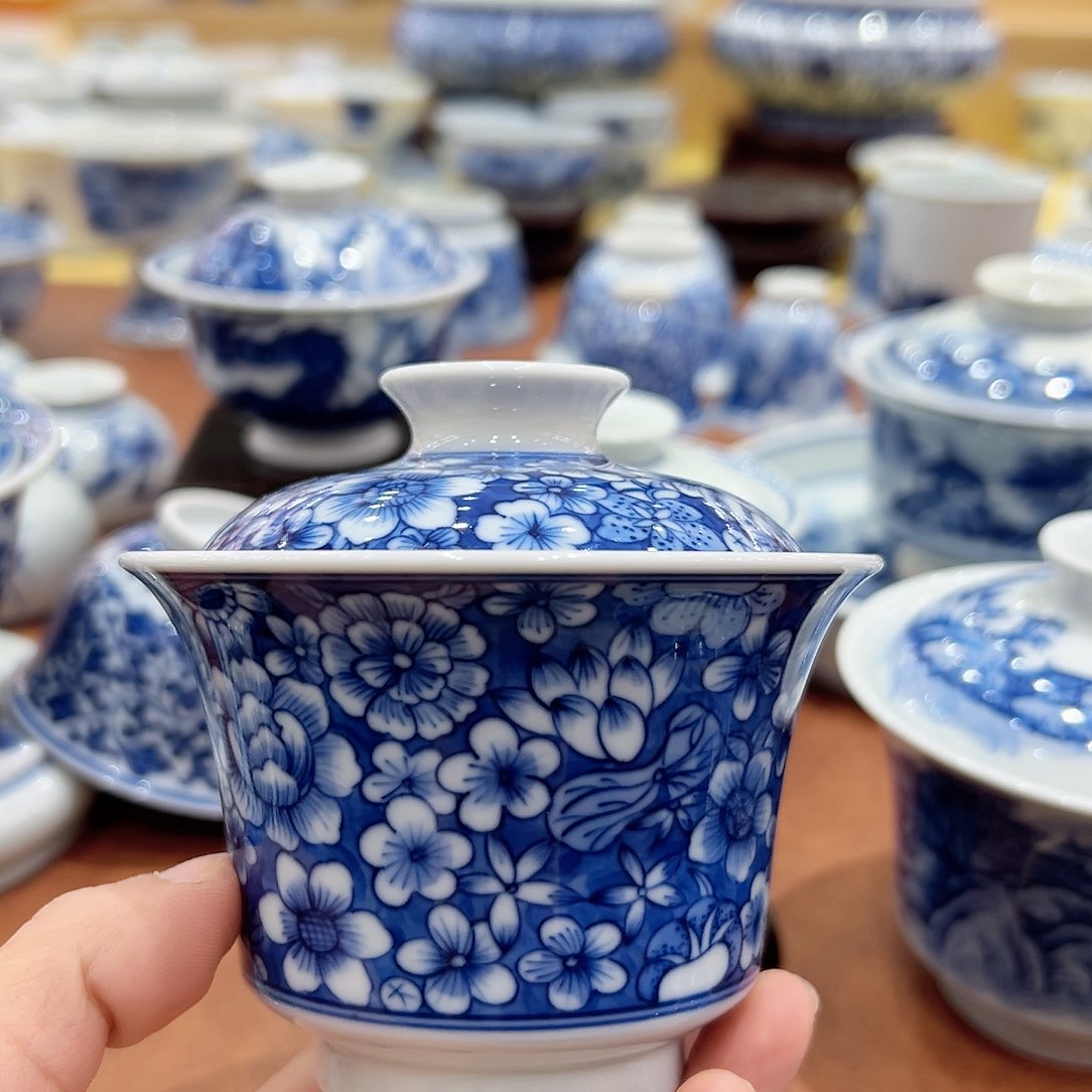 繁*正宗柴窑万花盖碗