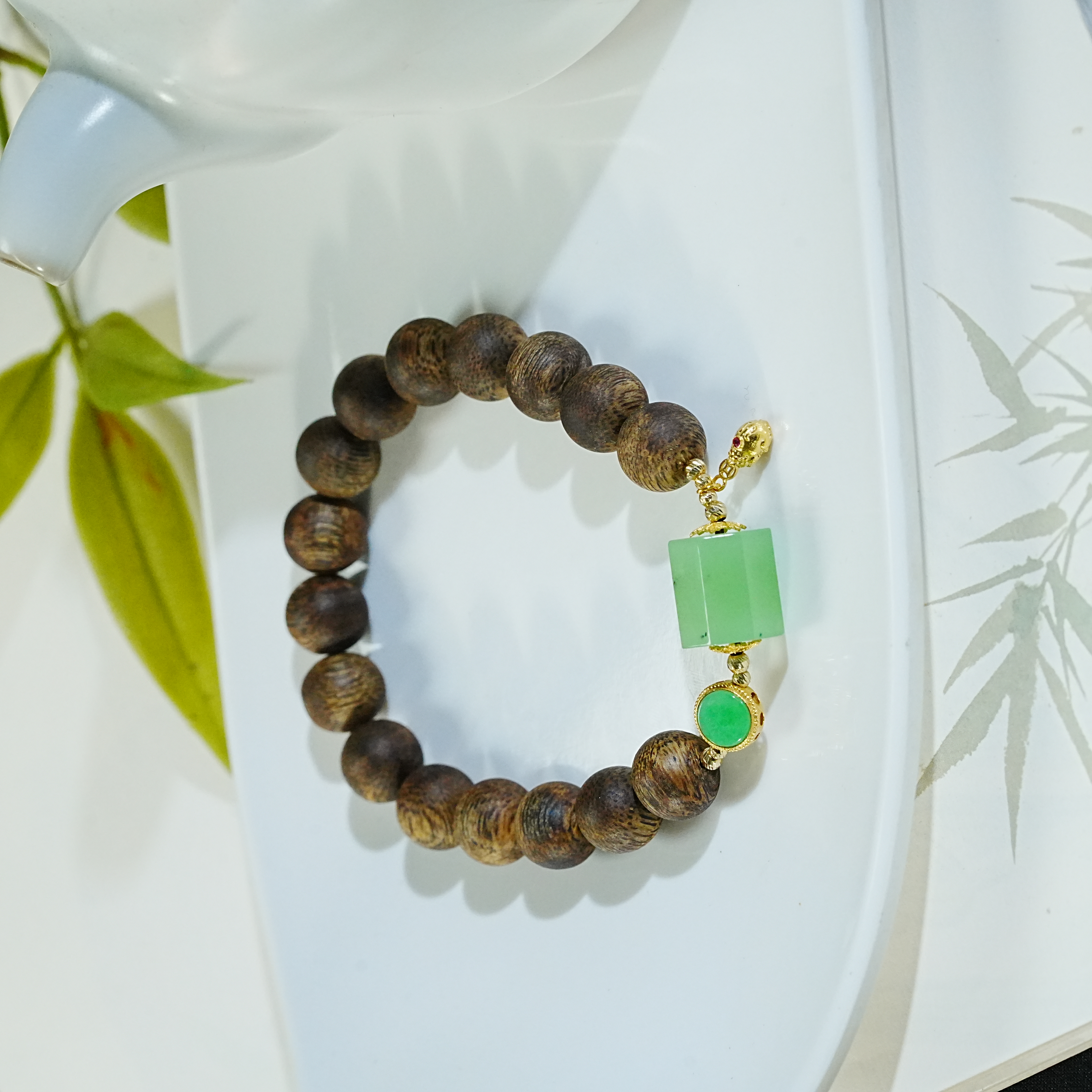 沉香【东方十八岁】【深秋雨】沉香18K设计款手串多样性发其一