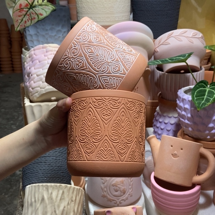 12×12几何直筒复古+红陶2个