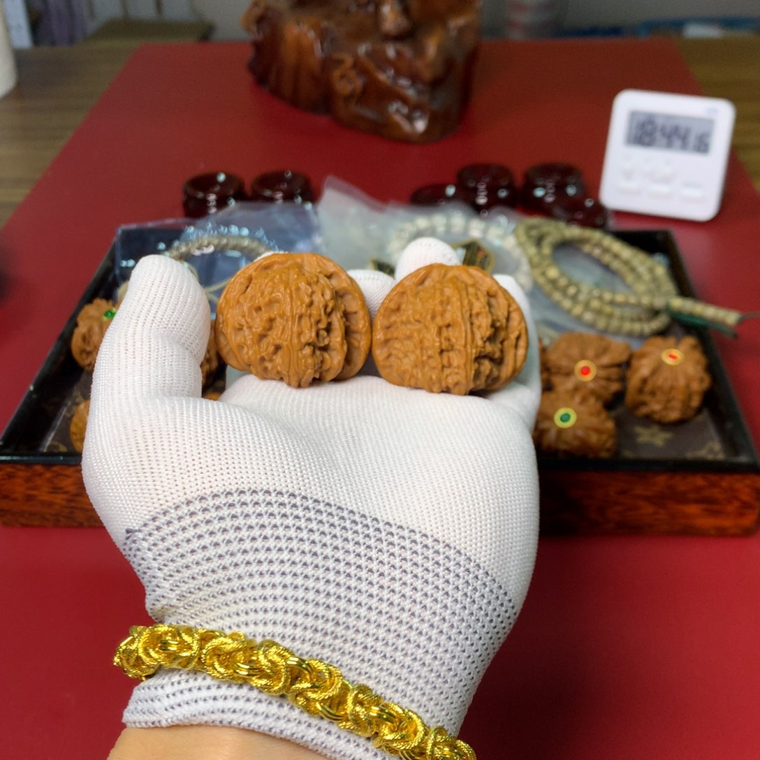 核桃把件43全品三角白双耳廓