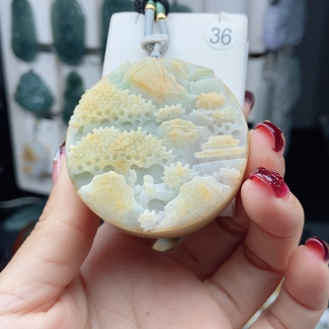翡翠颈饰14K金镶嵌翡翠