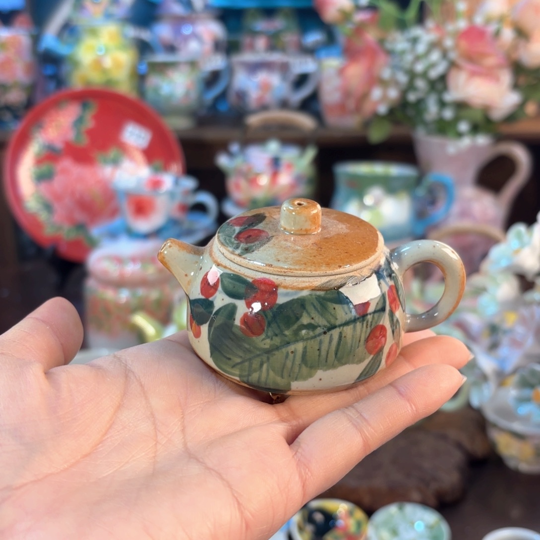 瓷片景德镇手绘高温釉下彩陶瓷茶具