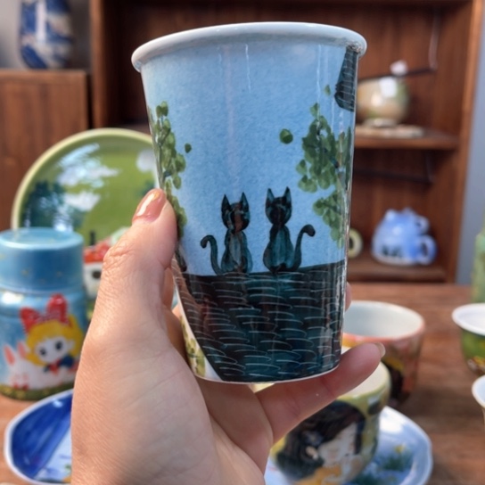 缸景德镇釉下手绘陶瓷 