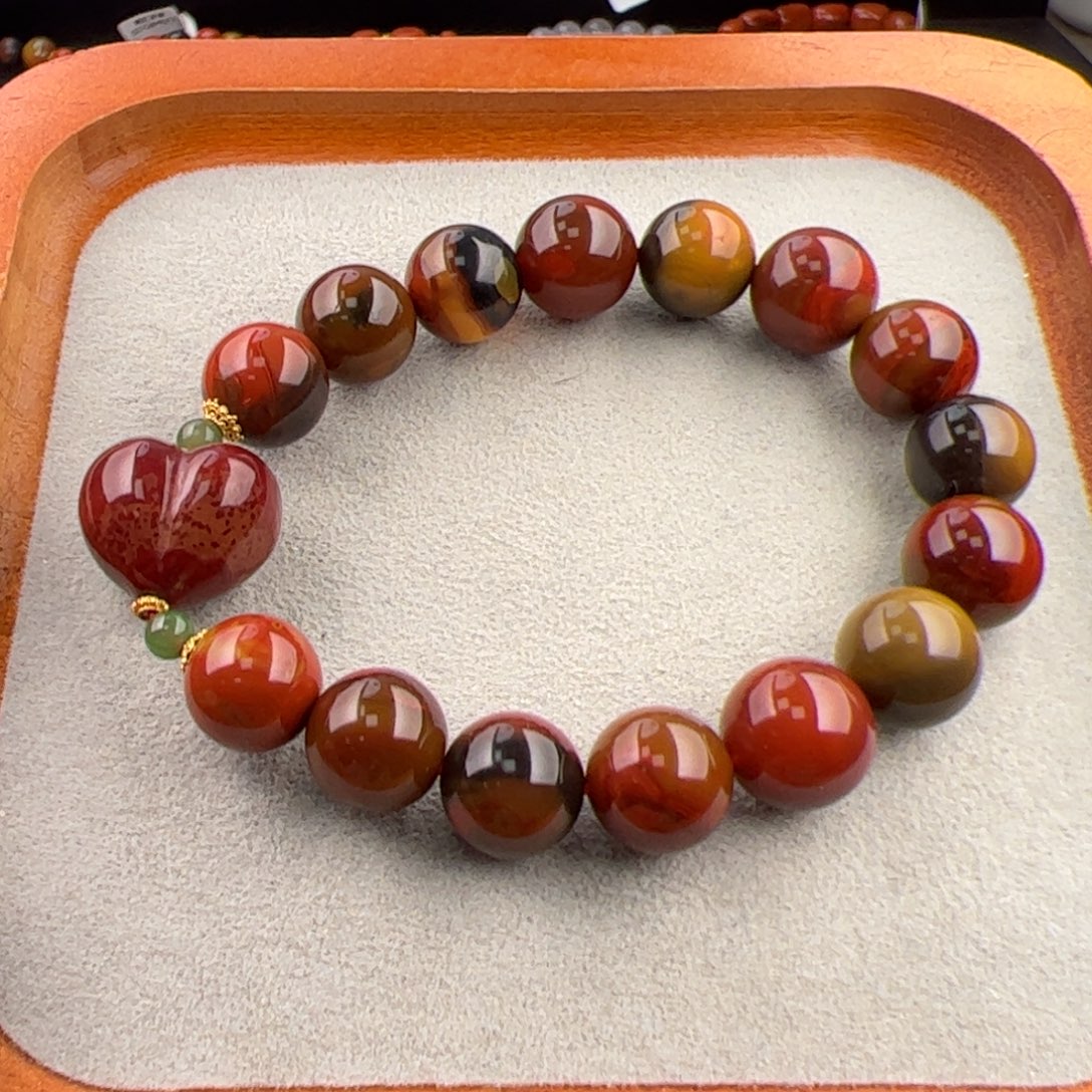 南红玛瑙（大山包包浆手串11+）未镶嵌