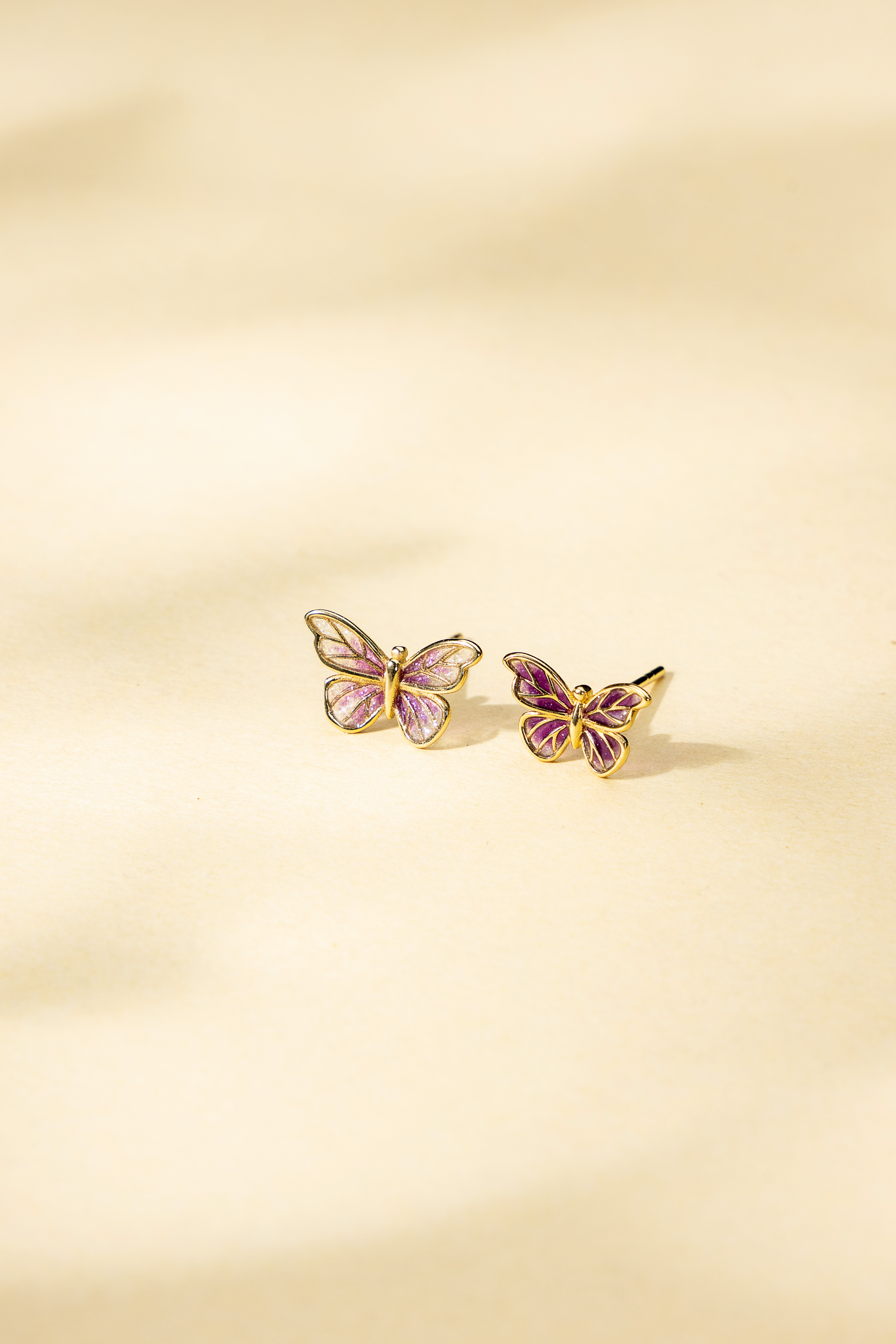 【紫蝴蝶耳钉】18k金耳钉-FF1094-ZH|BKJ4
