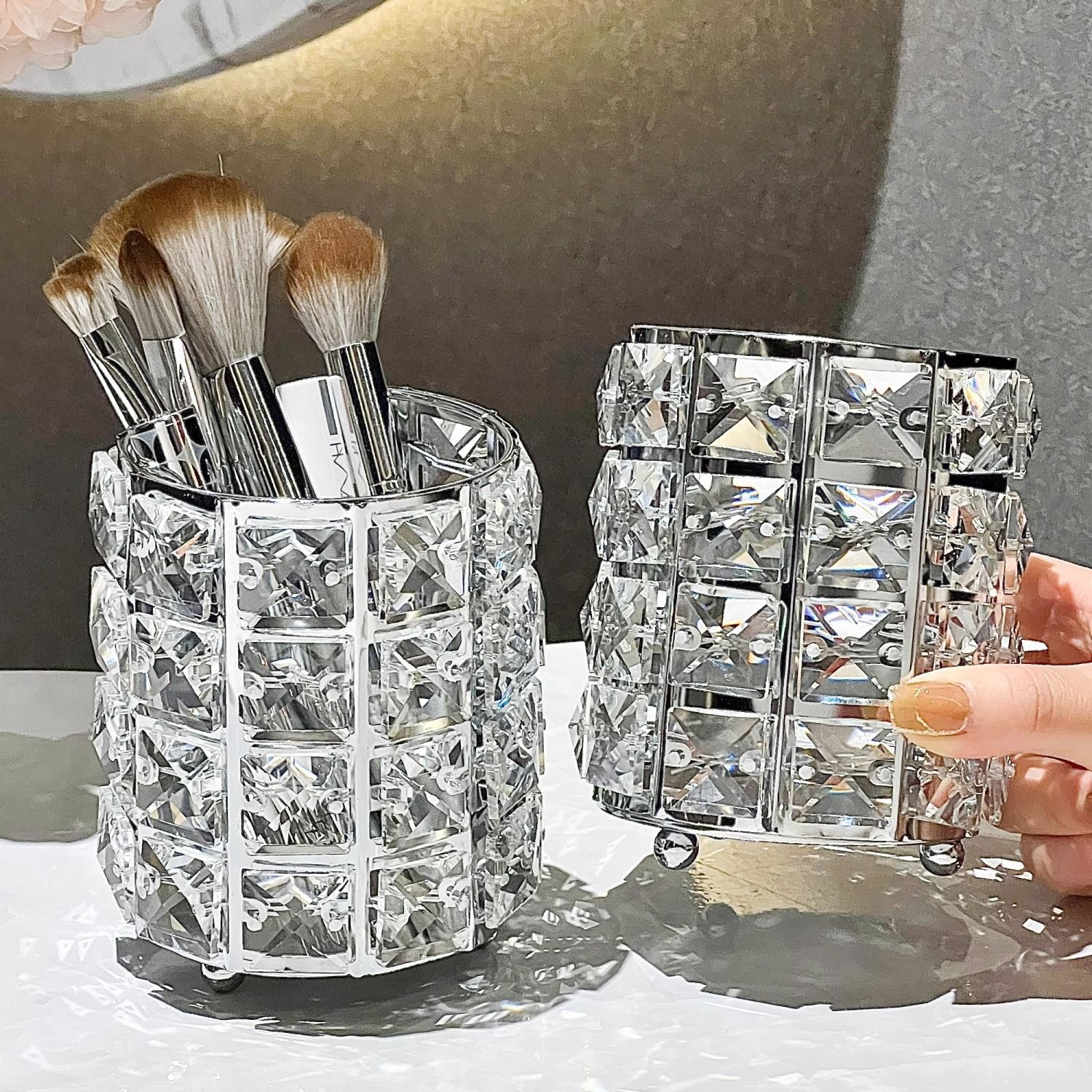 3458 水晶化妆刷收纳筒【以主播介绍为主】