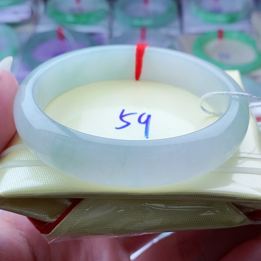 翡翠手镯未镶嵌0962冰清玉洁晴水绿冰透冰胶