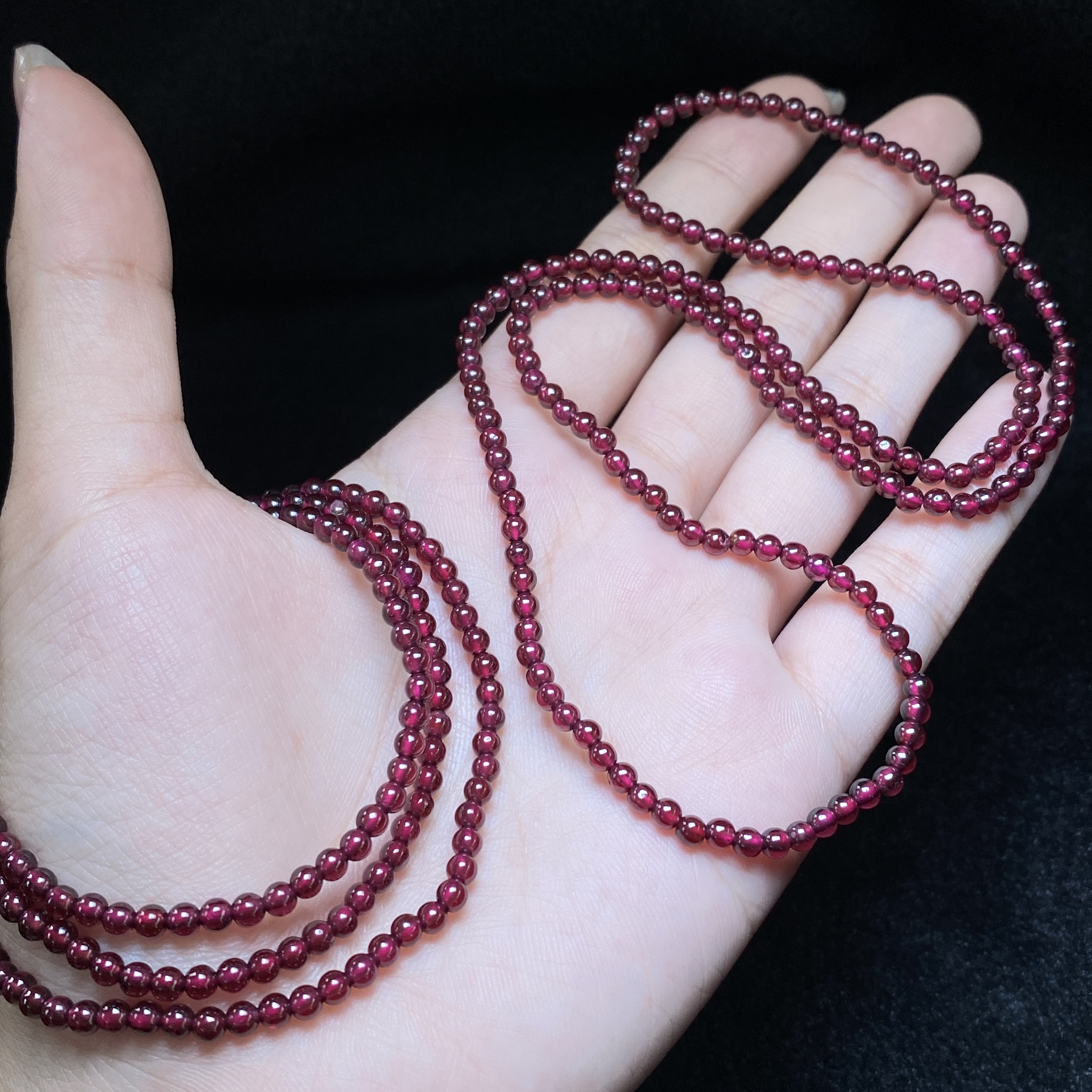 【小北好物】石榴石多圈手串约3mm【多样性发一件】QK23X62