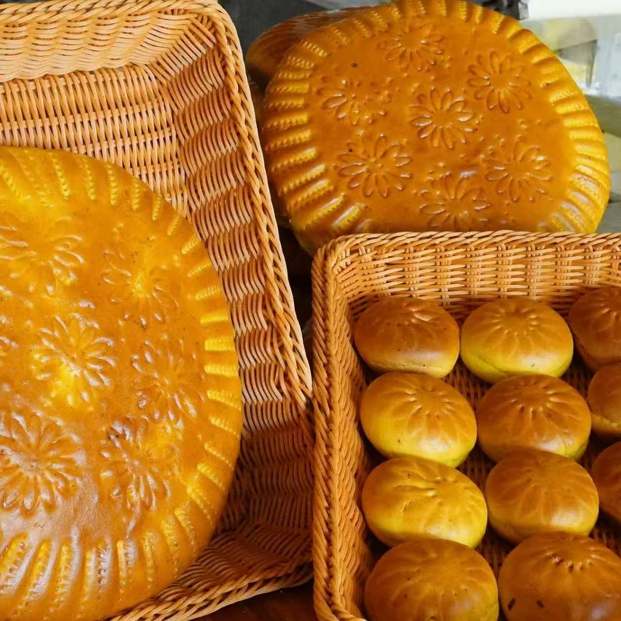 甘肃乡村麦草锅盔烧壳子南瓜原味/南瓜枣泥味一斤装
