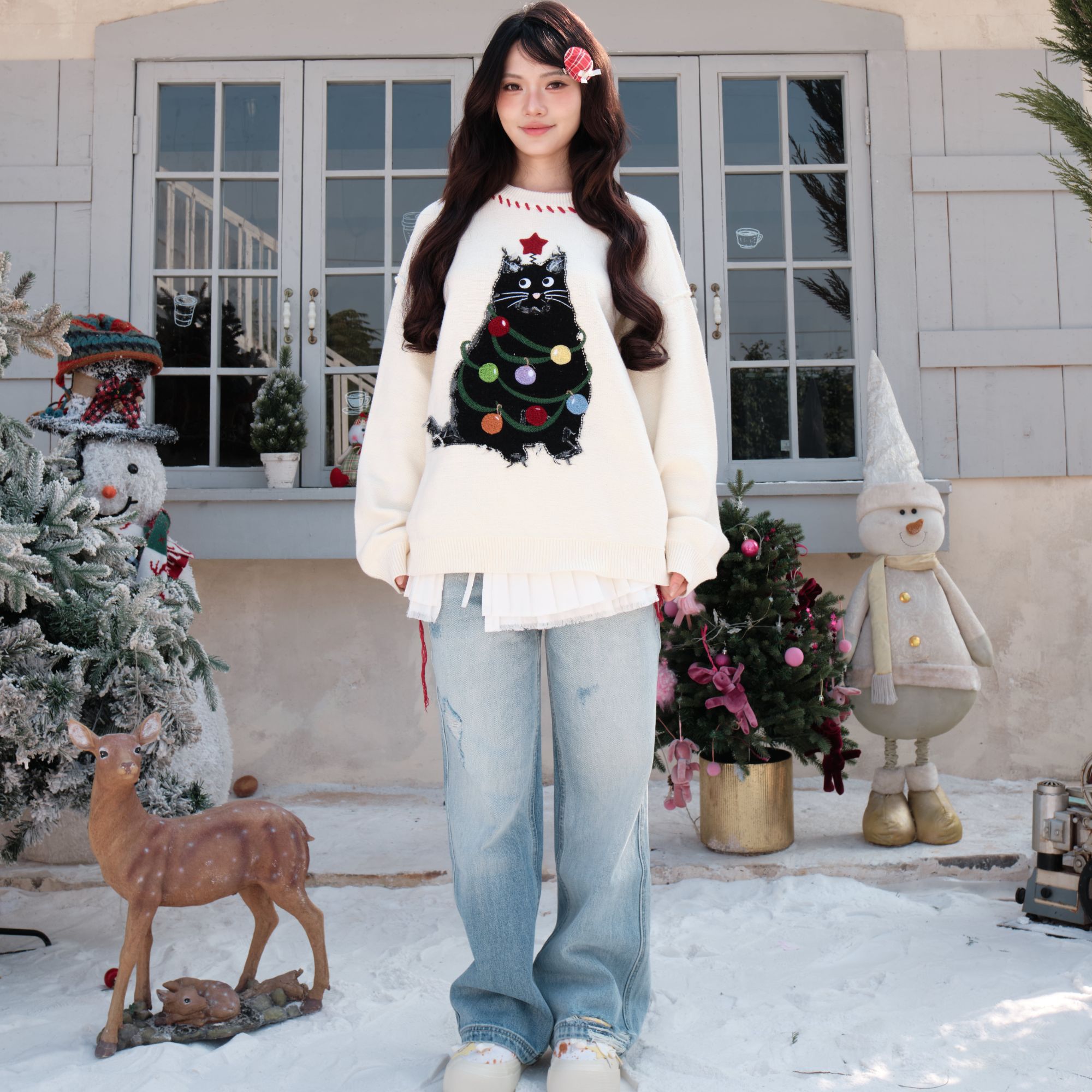 Kaalixto水洗裤子无弹常规休闲冬季牛仔裤时尚秋冬慵懒风复古