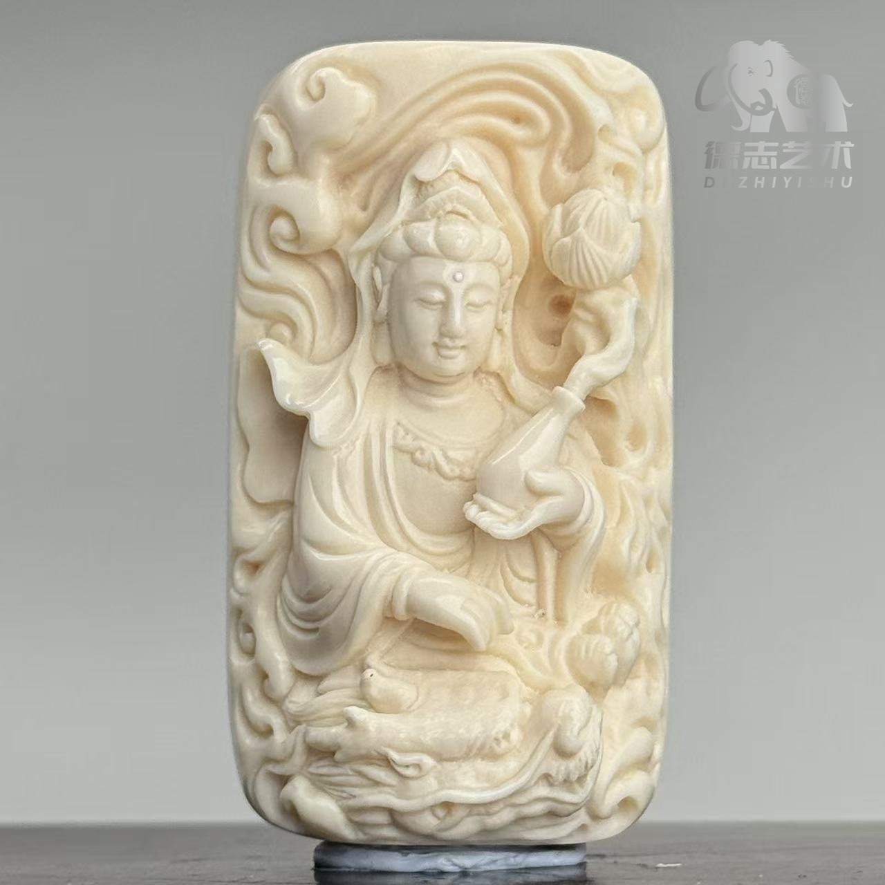 DEZHI/德志【观音】50*28*17mm大师精工雕刻猛犸牙吊坠