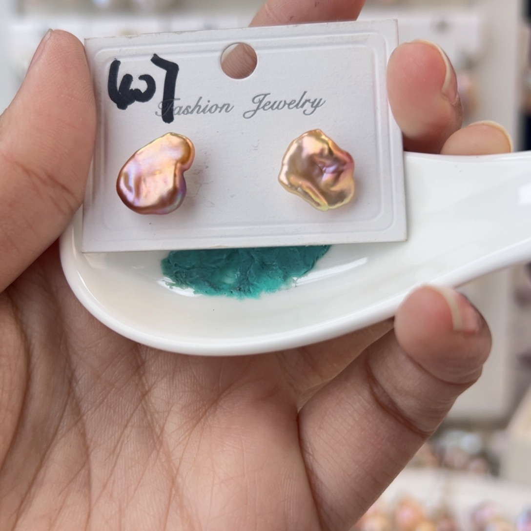 淡水珍珠耳饰银S925镶嵌