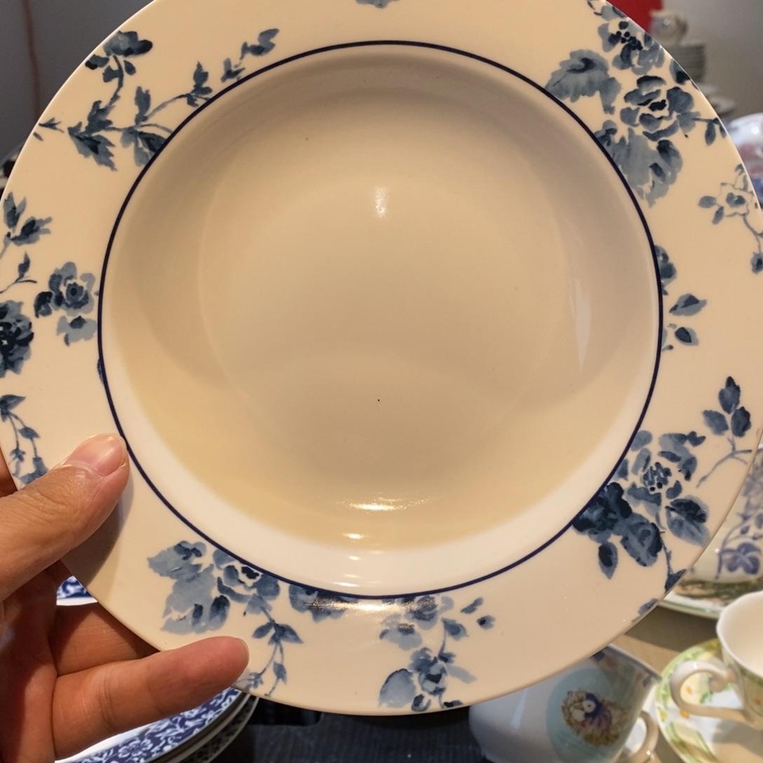 搪瓷微瑕蓝染草帽盘