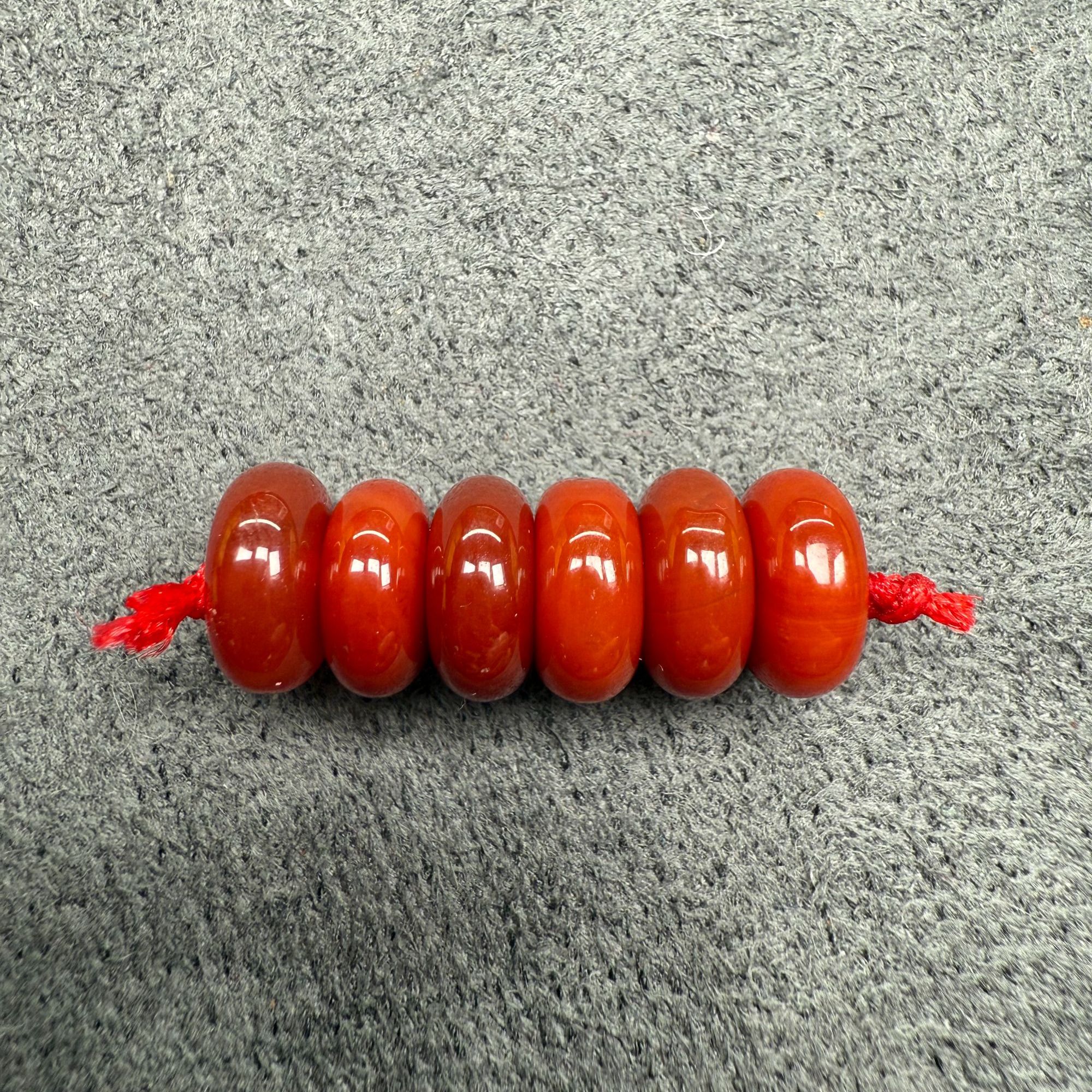 天然原矿南红玛瑙无优化注胶算盘珠隔片卡8*4m一组6片多样性发货