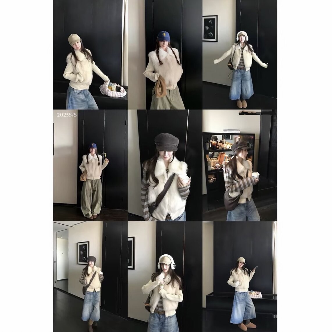 *毛绒暖暖*25年新品时髦洋气秋冬短外套上衣毛毛外套三色直毛设计