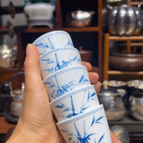 蜜安罐瓷香炉锡茶则