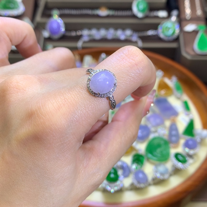 翡翠颈饰银S925镶嵌翡翠吊坠