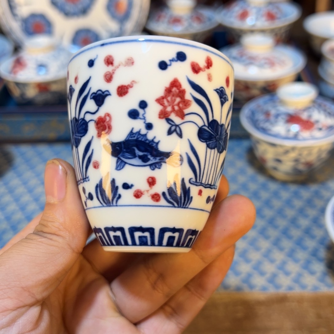 盖碗景德镇手工手绘