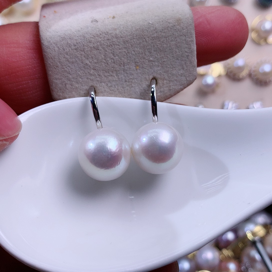 淡水珍珠耳饰银S925镶嵌