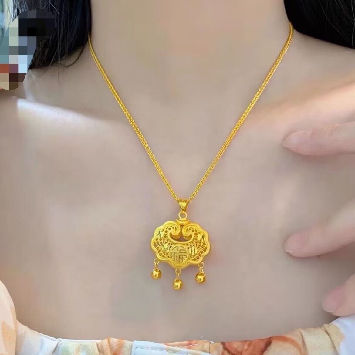 合金吊坠 （平安福锁）热卖中轻奢百搭休闲时尚