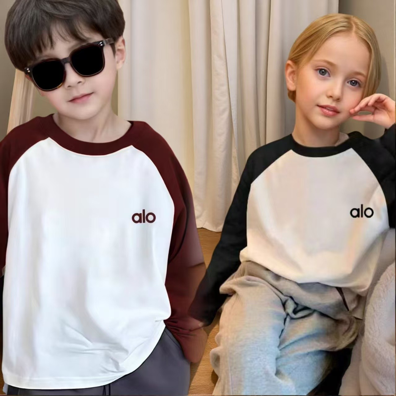 儿童春秋打底衫插肩拼色卫衣时尚长袖T恤韩版百搭上衣宝宝秋衣t