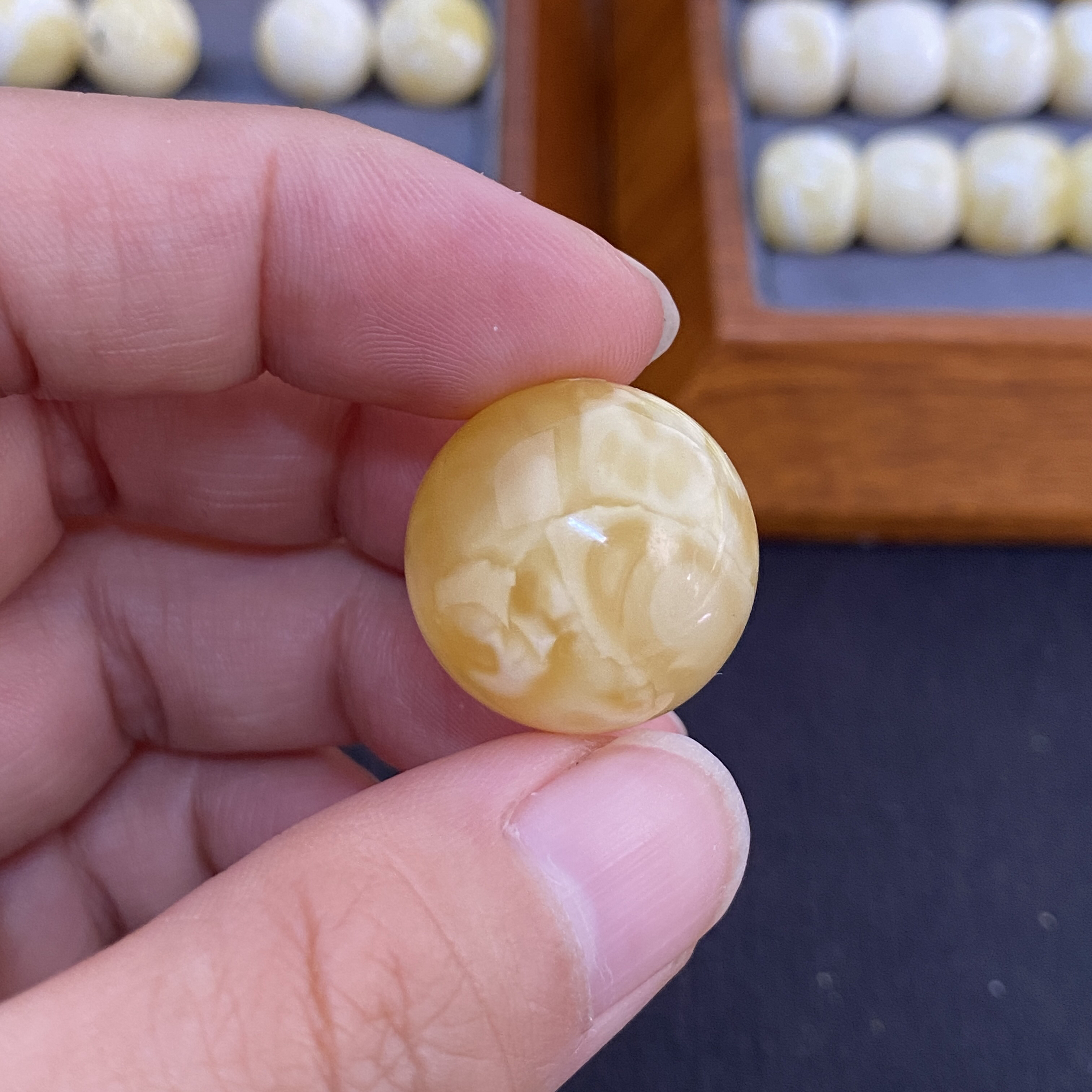 19.4mm妖花圆珠天然蜜蜡G218锁骨珠猴头金刚星月文玩配饰单珠俄料