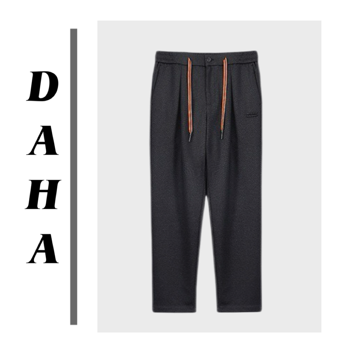 杰家羊毛混纺肌理四面弹直筒长裤-9829