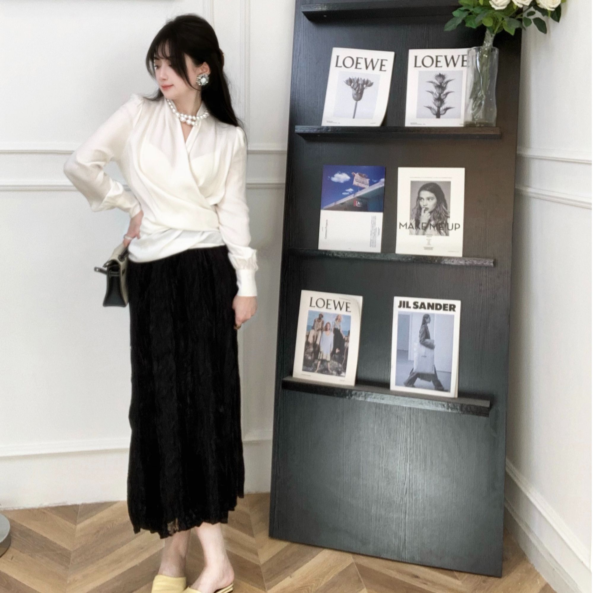 ASM ANNA◆2月28日新品 100天丝高智感设计感一片式衬衫上衣WS3358