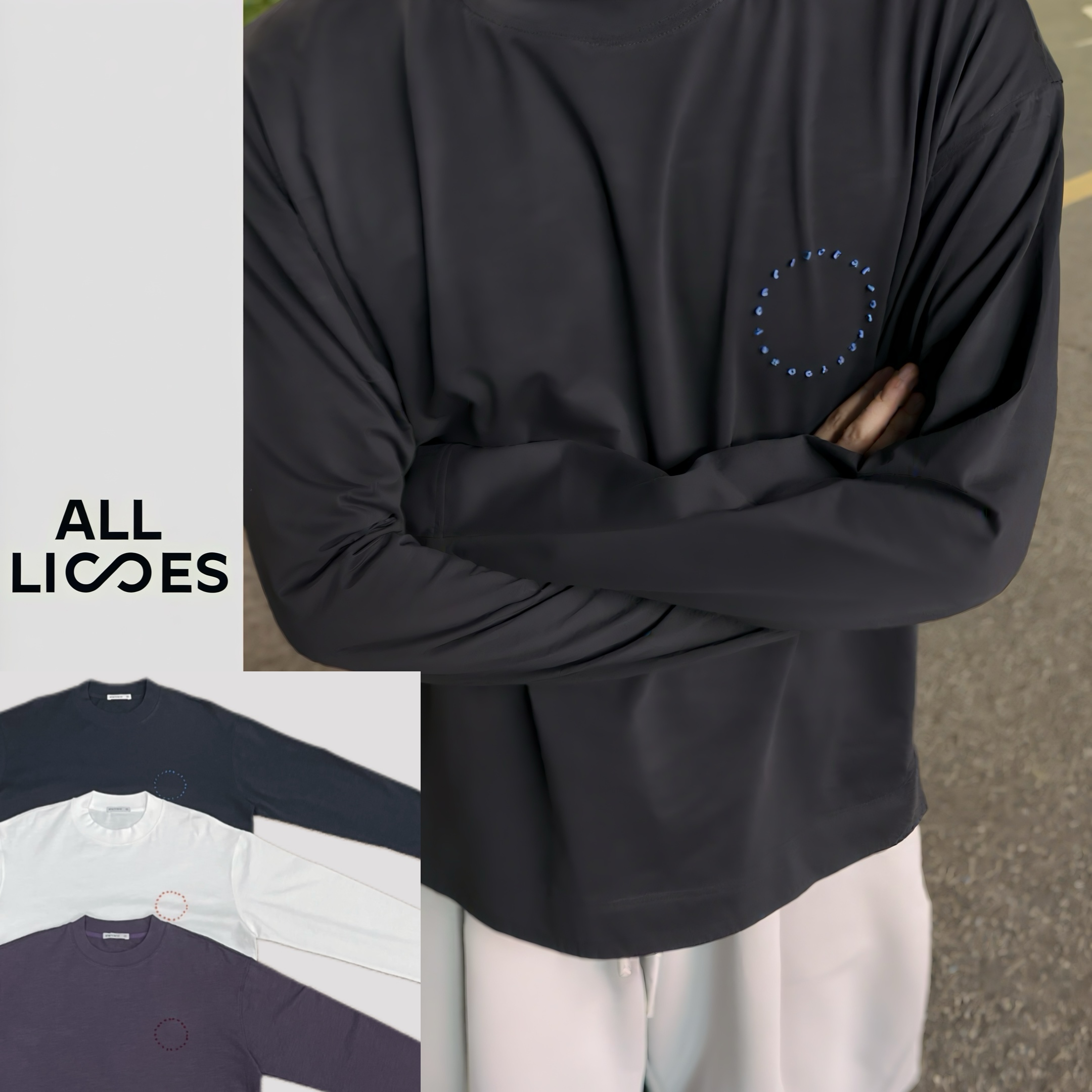 【卷绣】竹节定制纹手工卷绣开叉设计款重磅长袖 2511