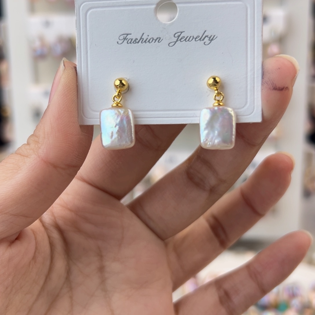 淡水珍珠耳饰银S925镶嵌