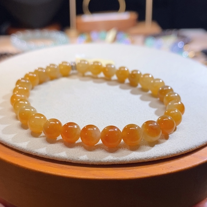 翡翠未镶嵌吊坠(不含链)翡翠冰黄红翡手串卡6+