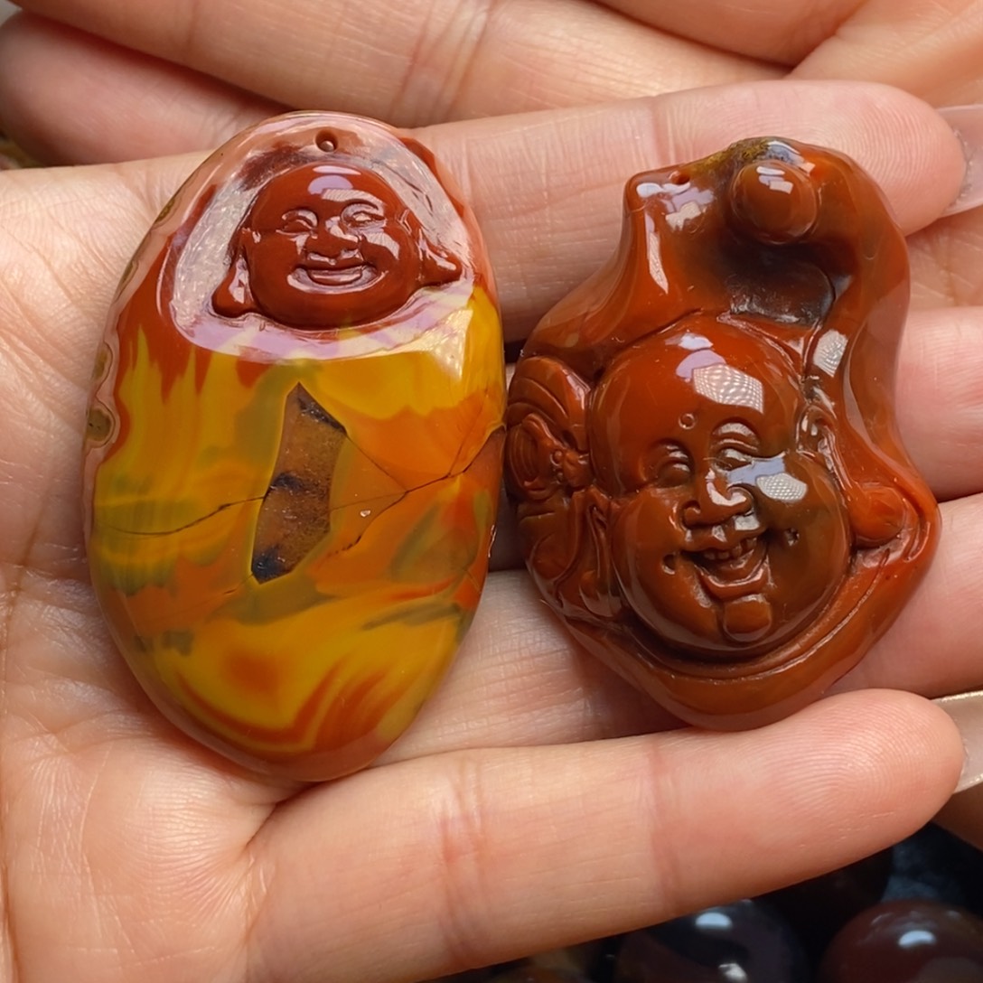 玛瑙/玉髓颈饰未镶嵌用****8战国红