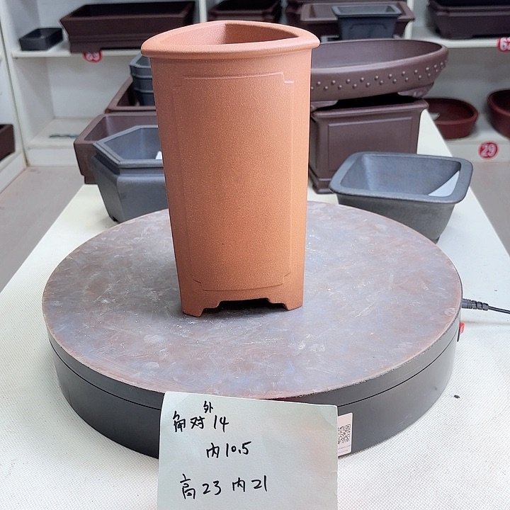 紫砂花盆三角小千筒