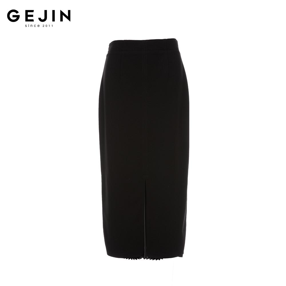 GEJIN/歌锦时尚新款显瘦百搭不起球莫代尔开叉半身裙9112510024