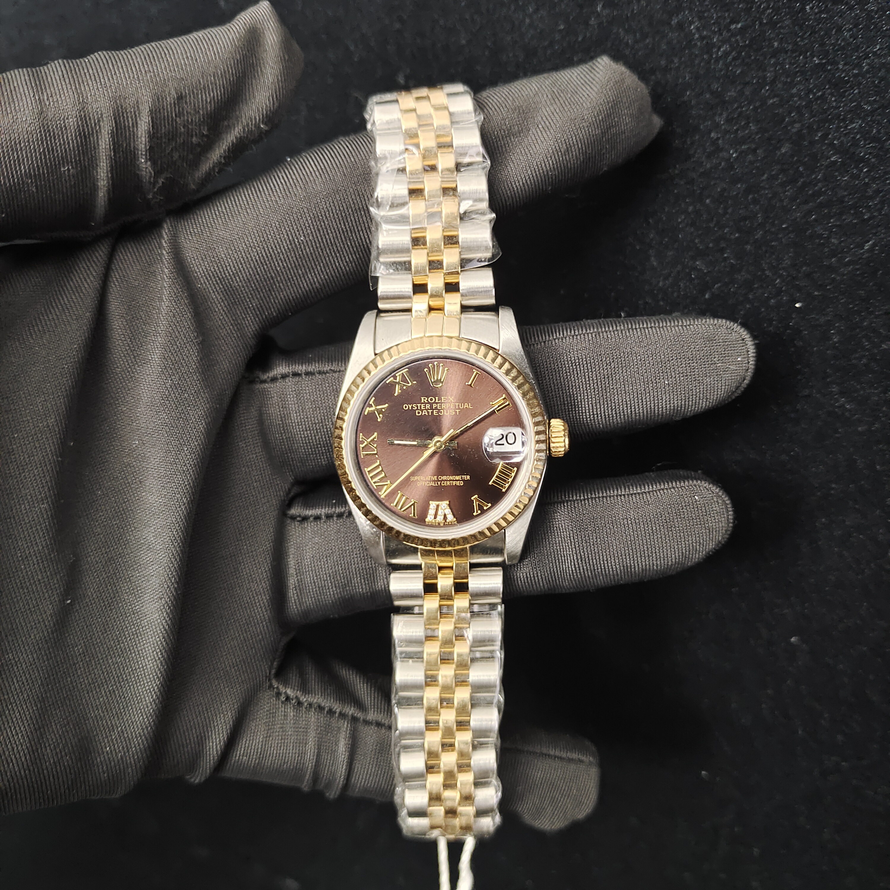 99新 Rolex/劳力士 日志/A0829/咖罗马牙圈/31表径
