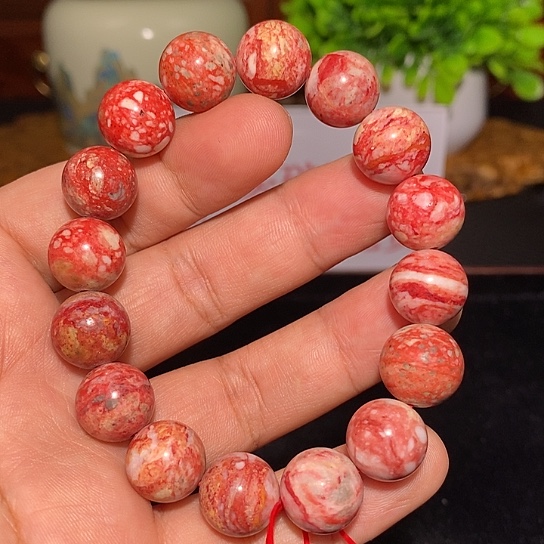 小***炮天然辰砂原石手串