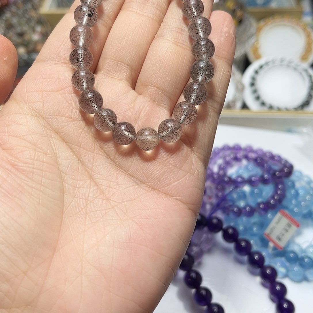 水晶手链未镶嵌黑草莓8mm