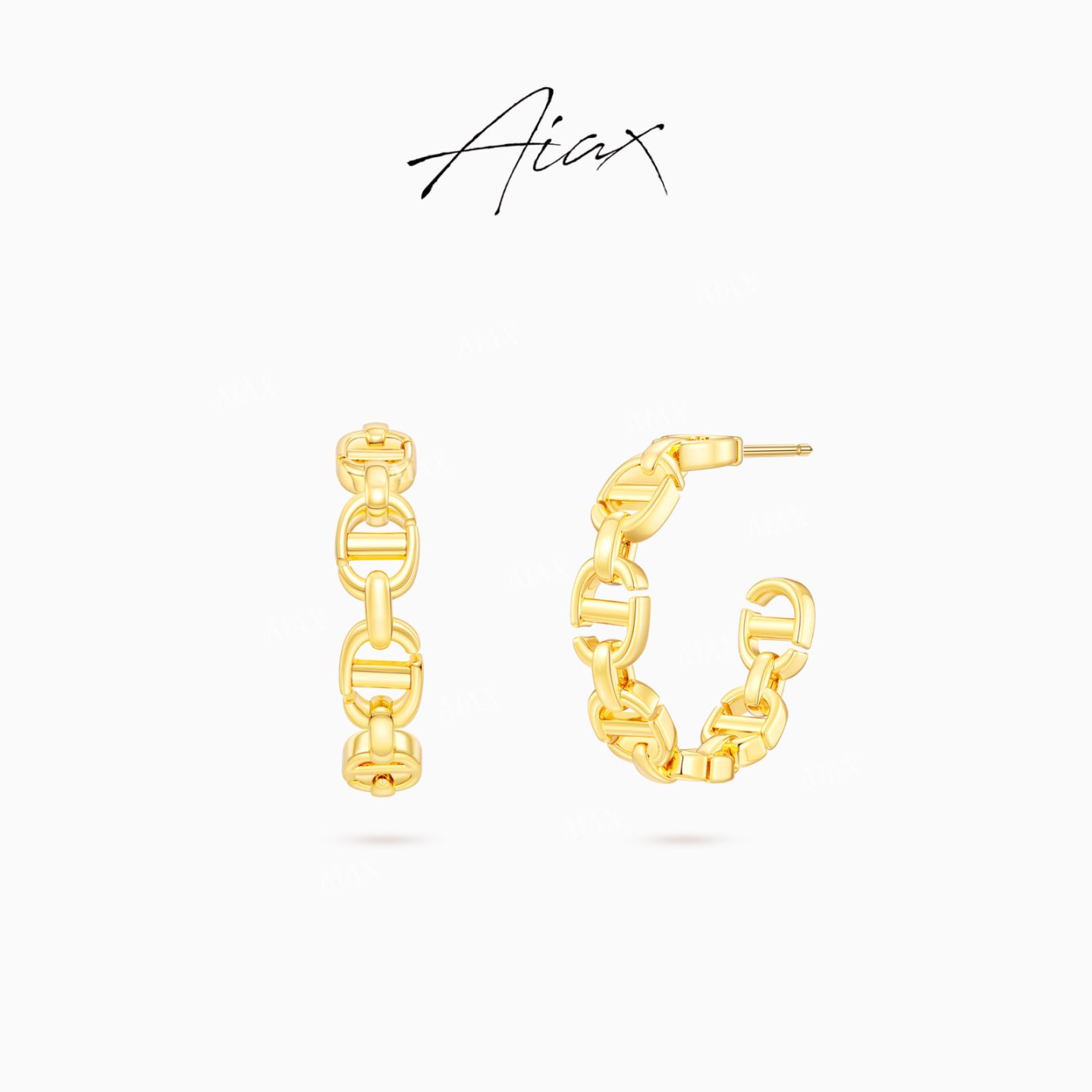 AIAX 流光风 秋上新 经典精致时尚气质C形猪鼻子耳环TSL2821